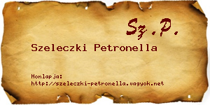 Szeleczki Petronella névjegykártya